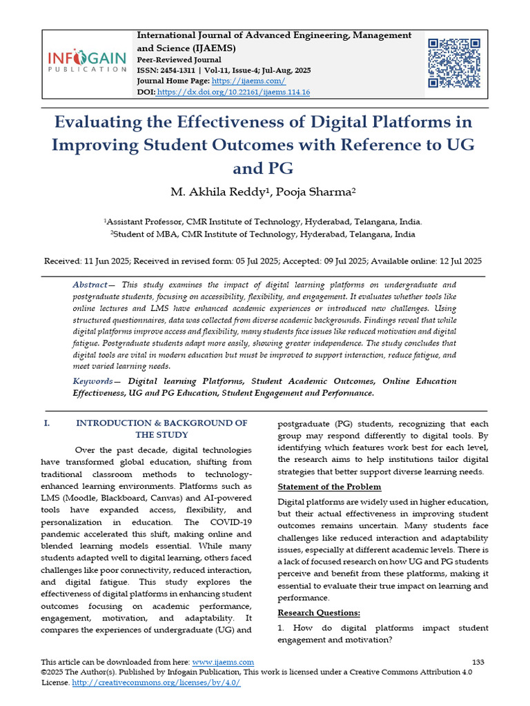 Evaluating The Effectiveness of Digital Platforms in Improving Student ...