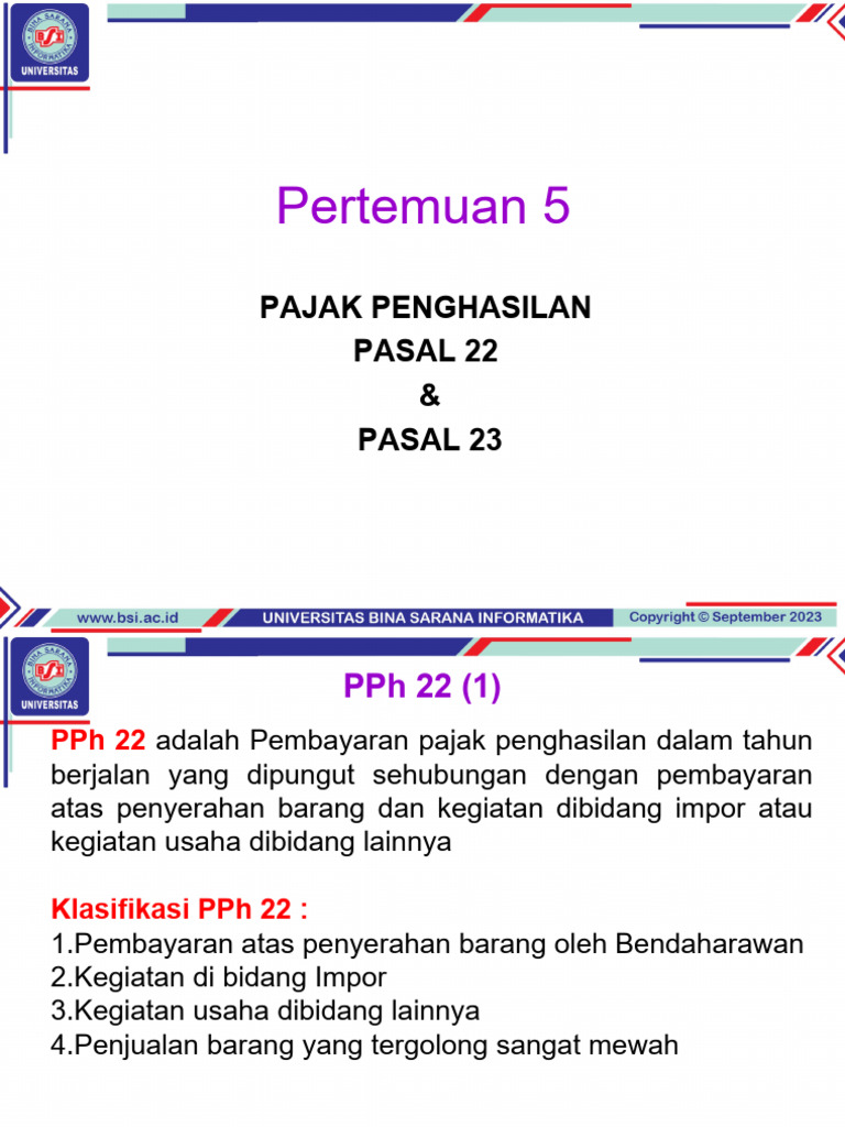 Macam-Macam PPh 22 dan PPh 23 | PDF