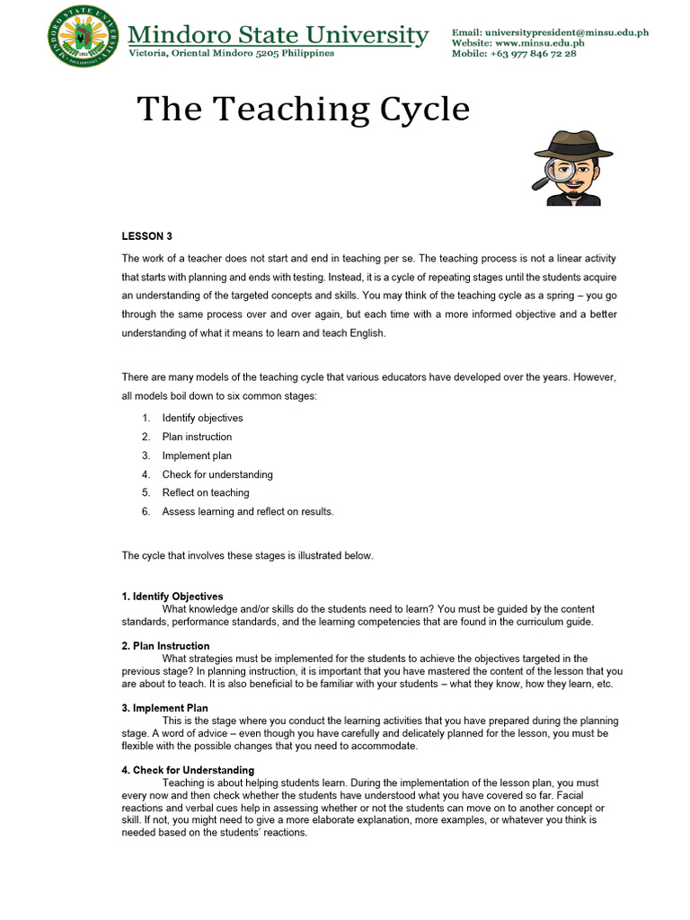 Understanding the Teaching Cycle | PDF | Teachers | Constructivism ...