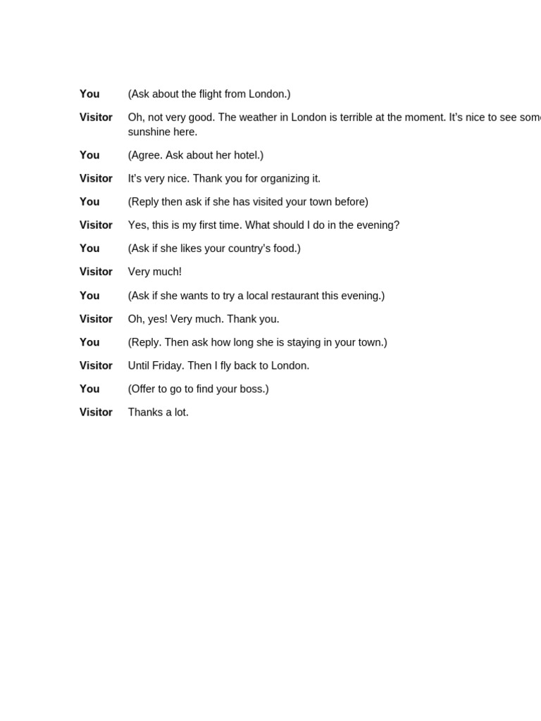 Small Talk Conversation Example | PDF