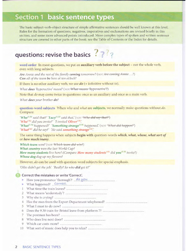 Mastering English Question Formation | PDF | Syntactic Relationships ...