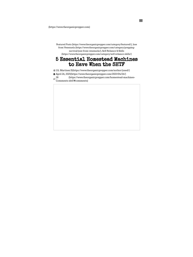 5 Essential Homestead Machines To Have When The SHTF | PDF | Mill ...