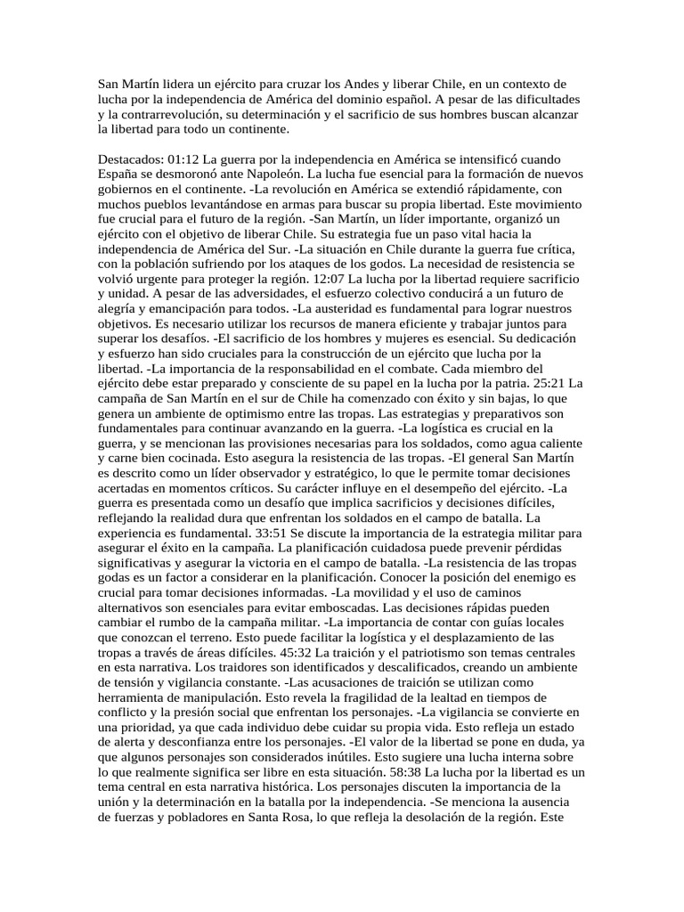 San Martín y la Independencia de Chile | PDF | Chile | Estrategia militar
