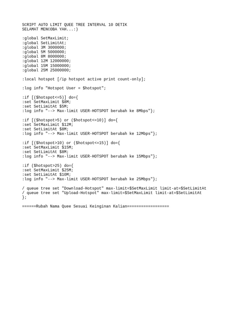 Dynamic Quee Tree Limit Script | PDF