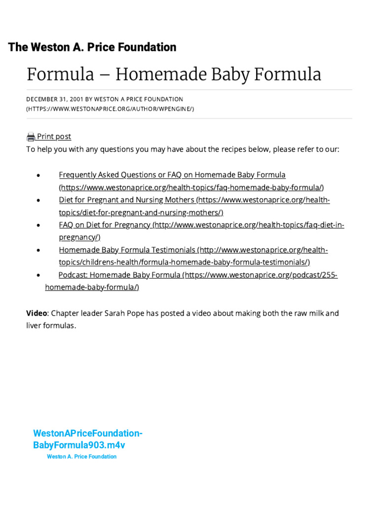 Homemade Baby Formula Recipes | PDF | Milk | Infant Formula