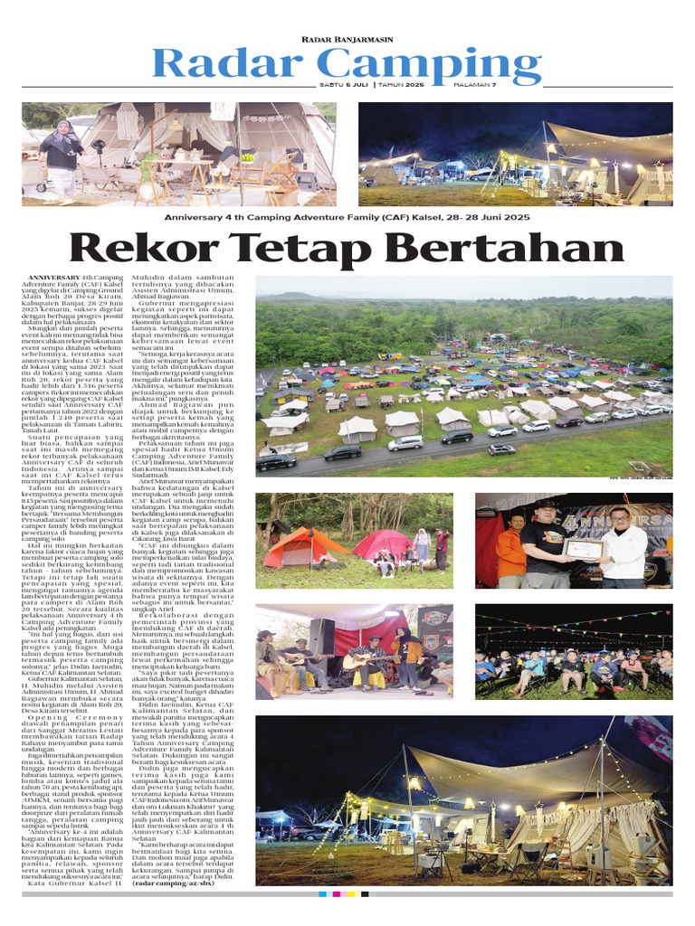 Sukses Anniversary 4th CAF Kalsel 2025 | PDF