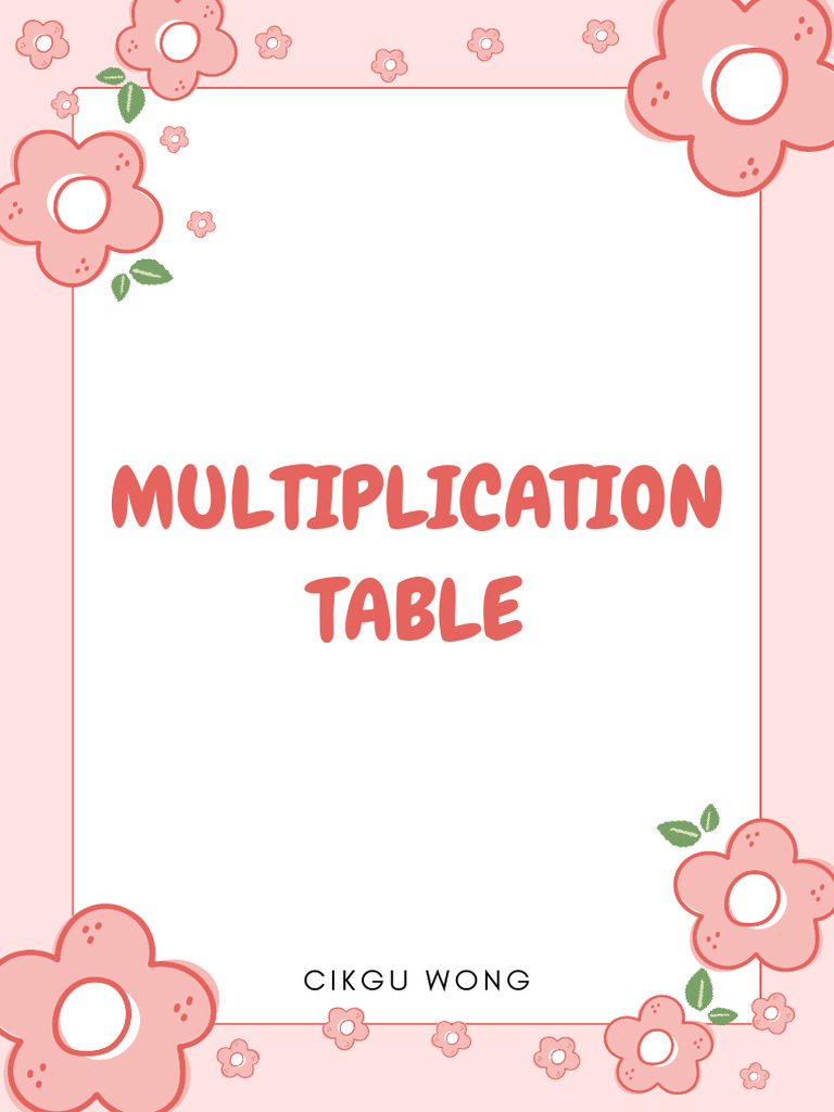 Pink Cute Minimalist Flowers Page Border | PDF