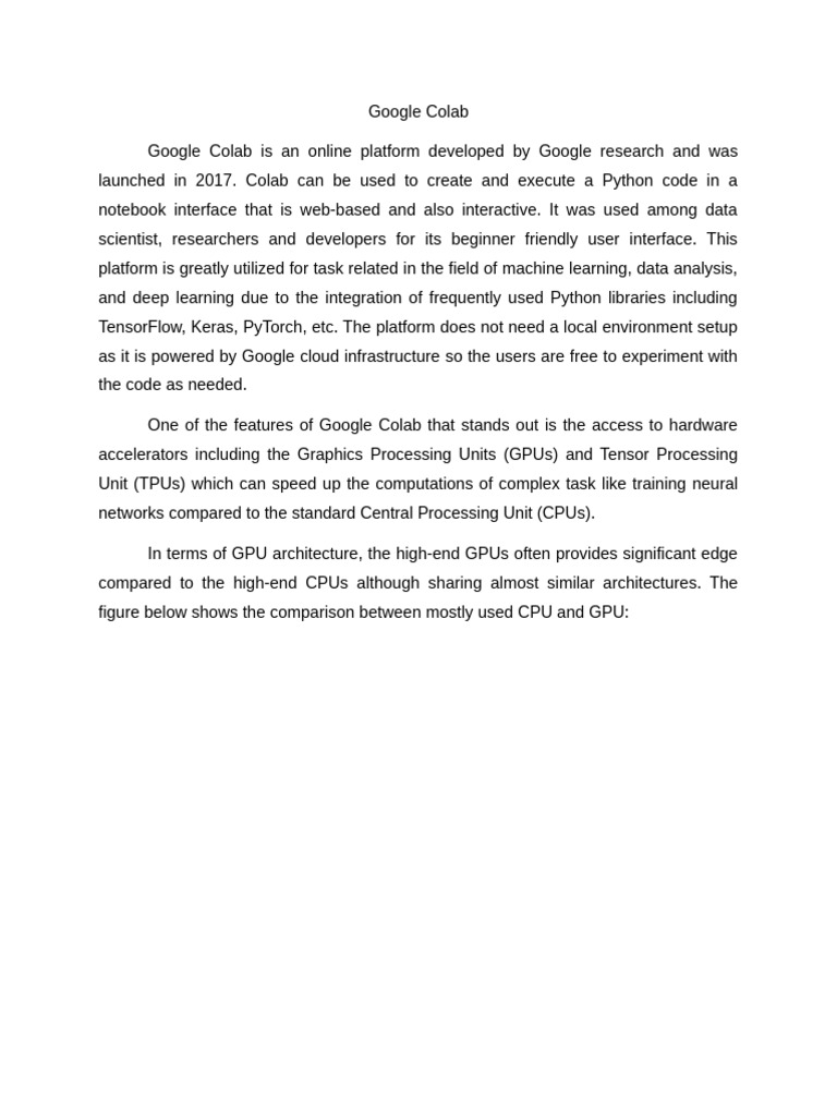 Google Colab: Launch and Uses | PDF