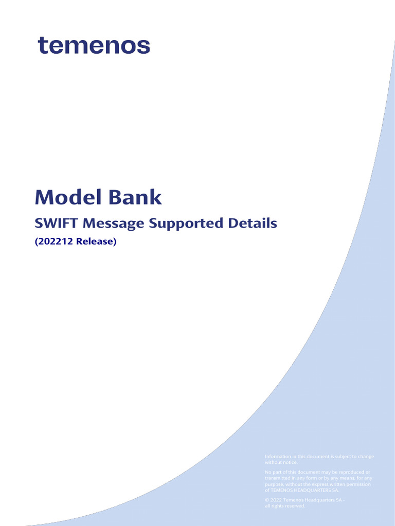 SWIFT - Supported Message Details | PDF | Swap (Finance) | Foreign ...