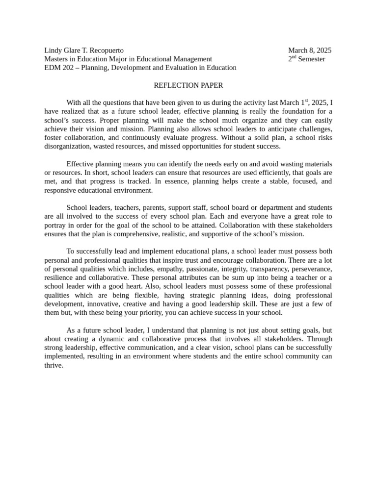 Effective School Planning Strategies | PDF | Collaboration | Leadership