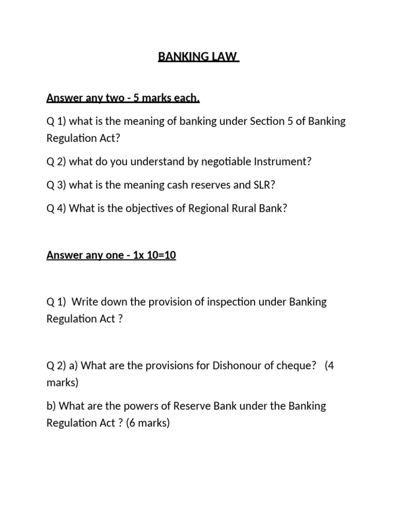 Key Concepts in Banking Law Explained | PDF