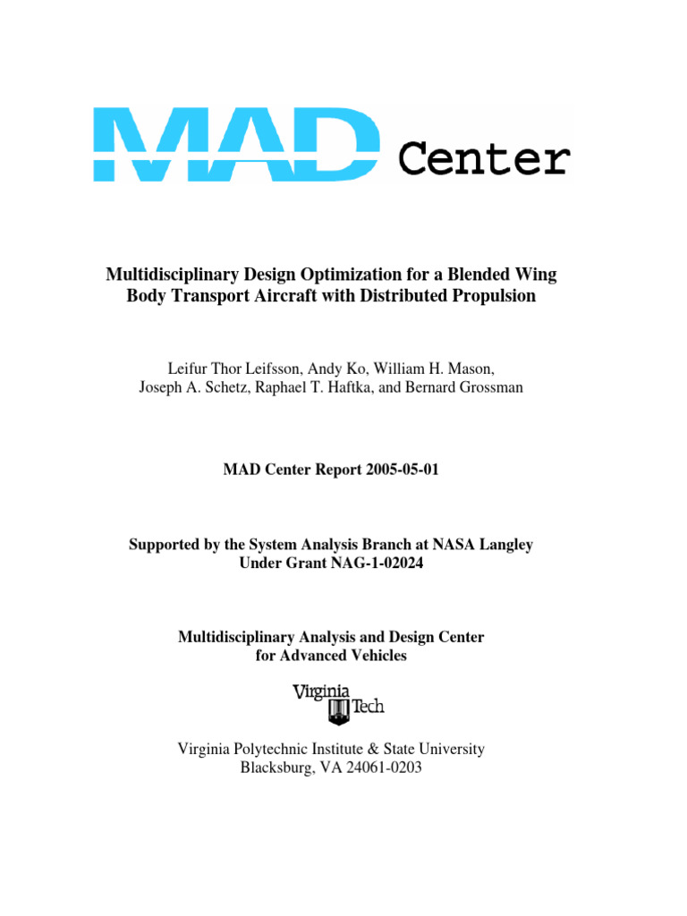 Multidisciplinary Design Optimization of | PDF | Jet Engine | Drag ...