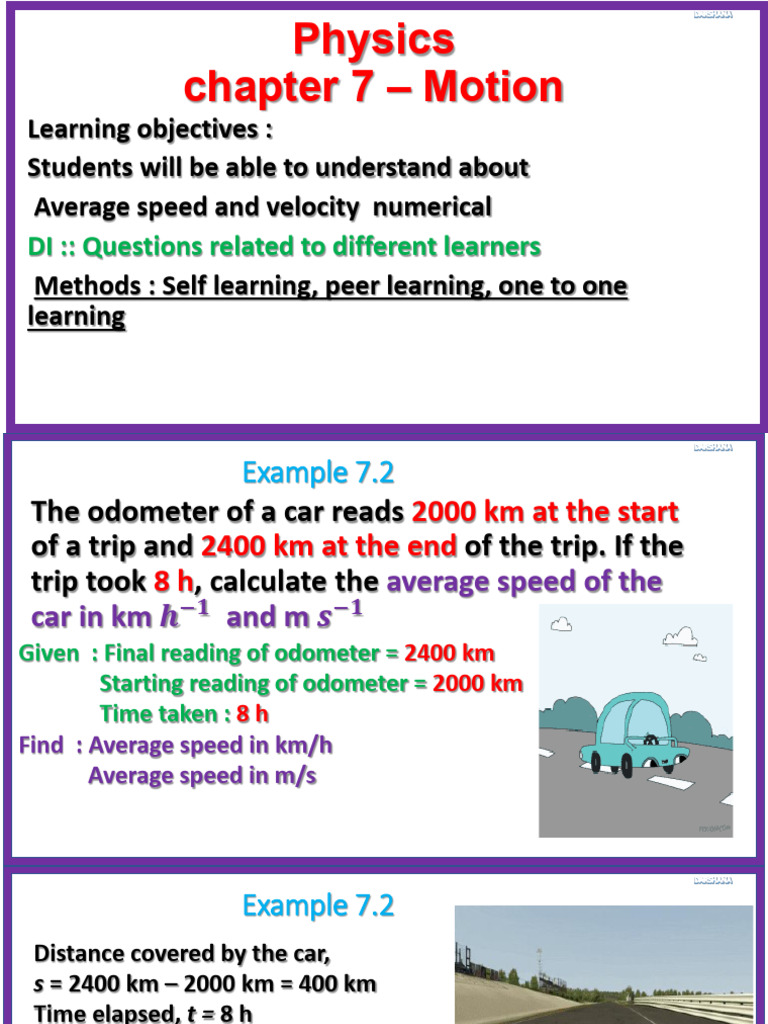 Average Speed Numericals for Class 9 | PDF | Speed | Velocity