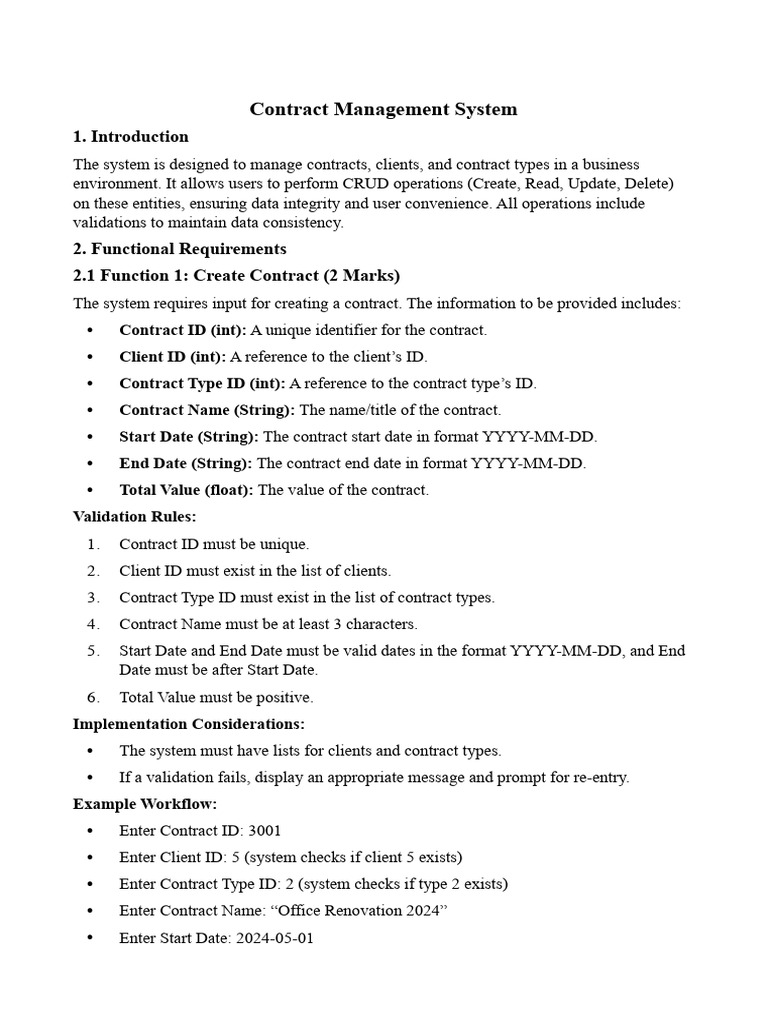 Contract Management System Overview | PDF | Computer Programming ...