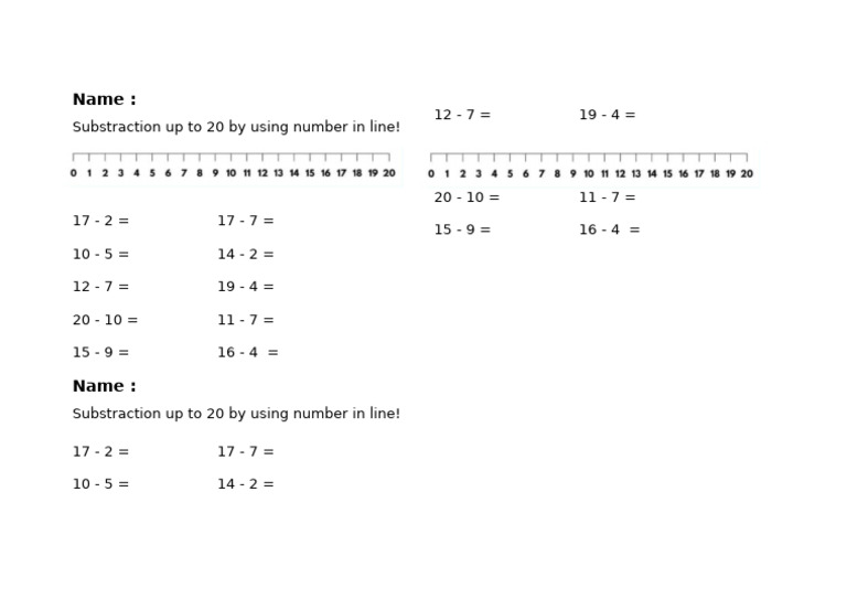 Math Substraction | PDF