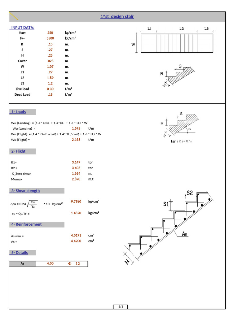 Stair Design Load Calculations | PDF