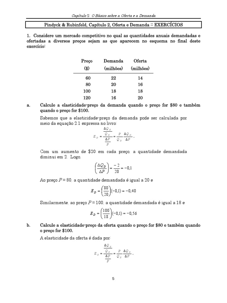 Exercícios Resolvidos: Oferta e Demanda | PDF | Demanda | Oferta e procura