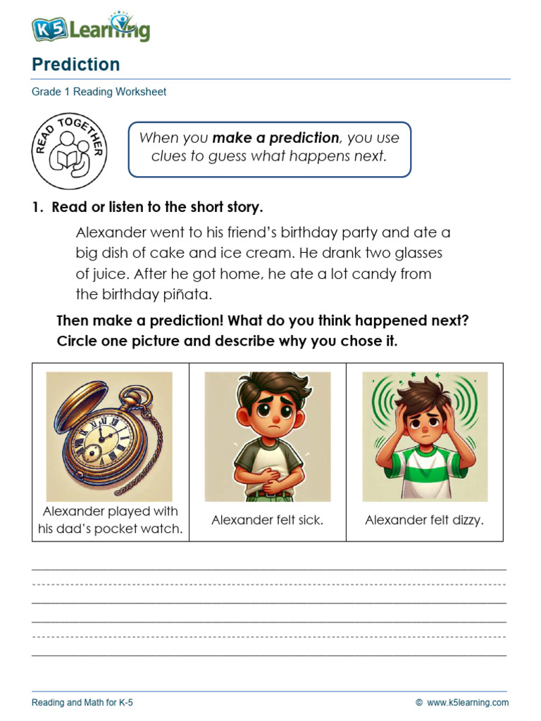 Grade 1 Prediction Worksheets | PDF