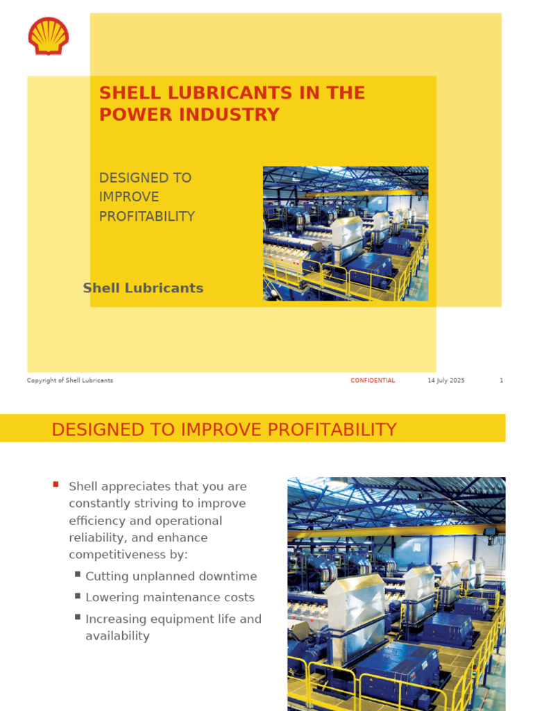 Shell Lubricants for Power Industry Efficiency | PDF | Engines | Motor Oil