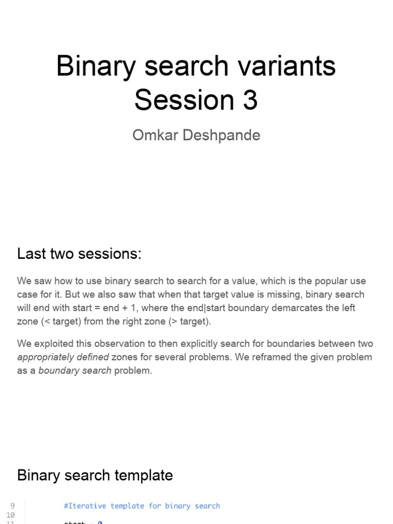 Exploring Binary Search Variants | PDF | Algorithms | Algorithms And ...