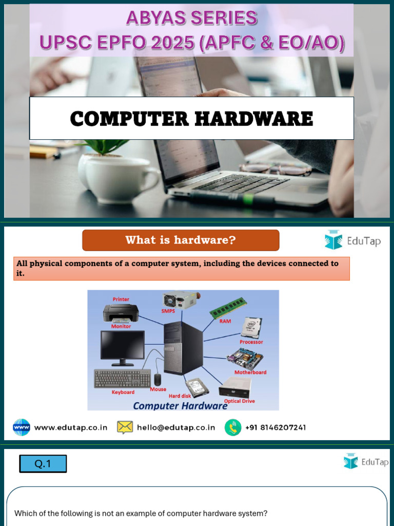 Computer Hardware Basics for UPSC EPFO | PDF | Image Scanner | Computer ...