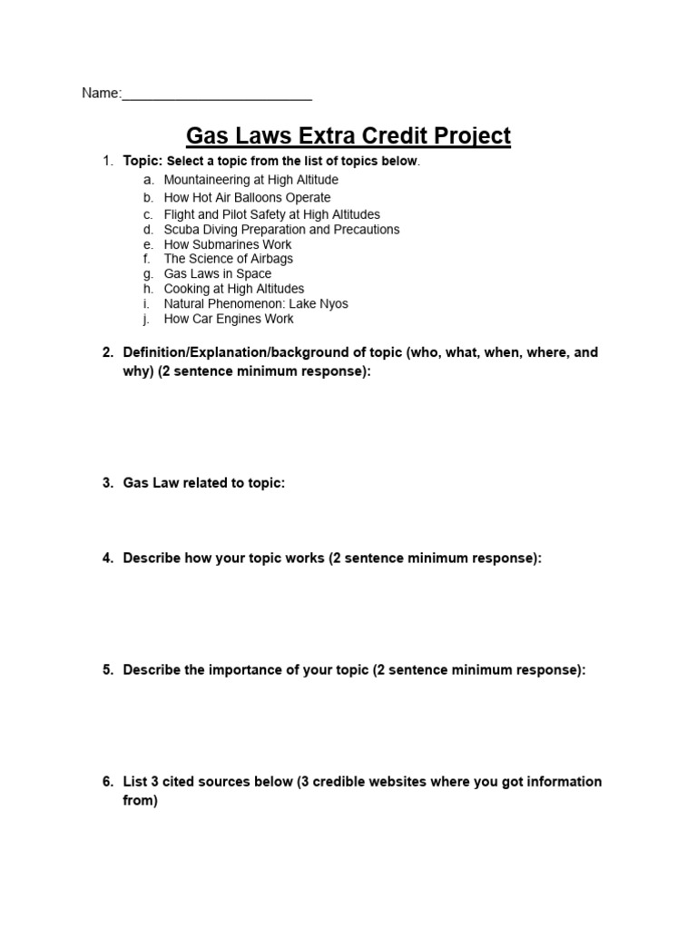 Scuba Diving and Gas Laws Project | PDF | Gases | Underwater Diving