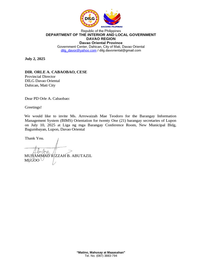 Lupon Letter | PDF