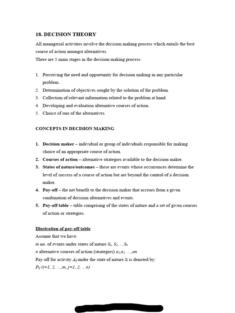 Understanding Decision Theory Steps | PDF | Decision Theory | Applied ...