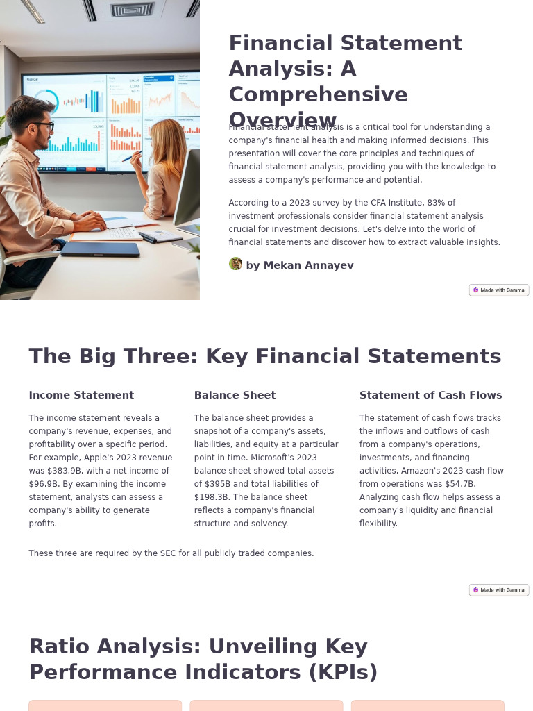 Financial Statement Analysis Guide | PDF | Revenue | Equity (Finance)