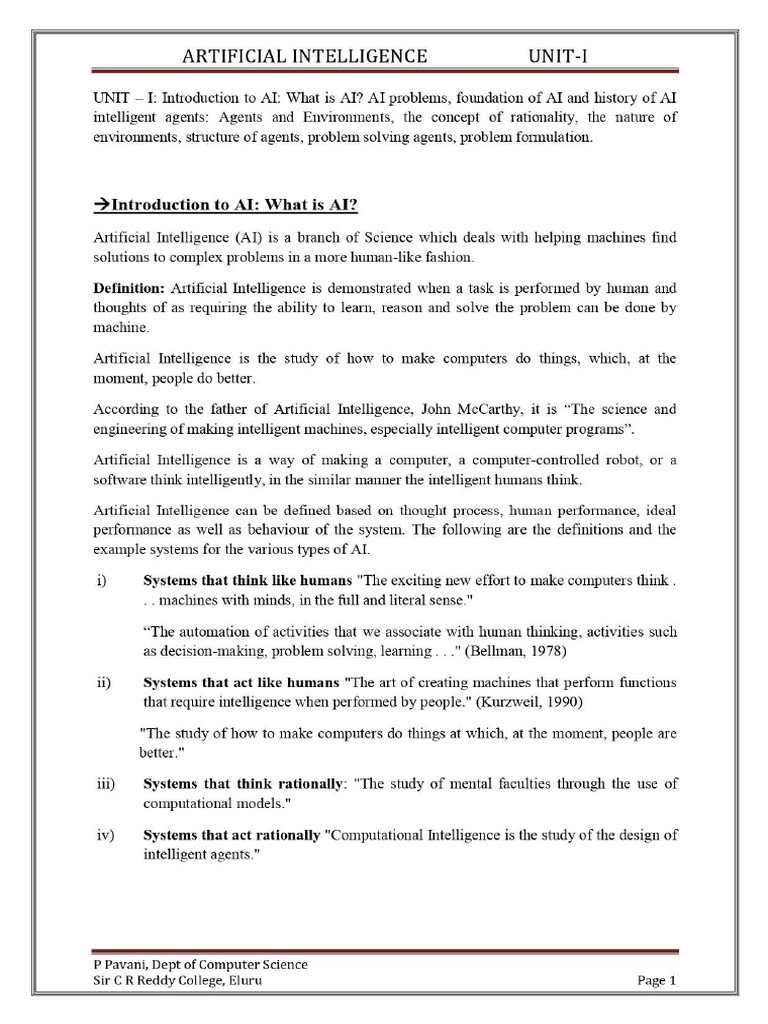 Unit I | PDF