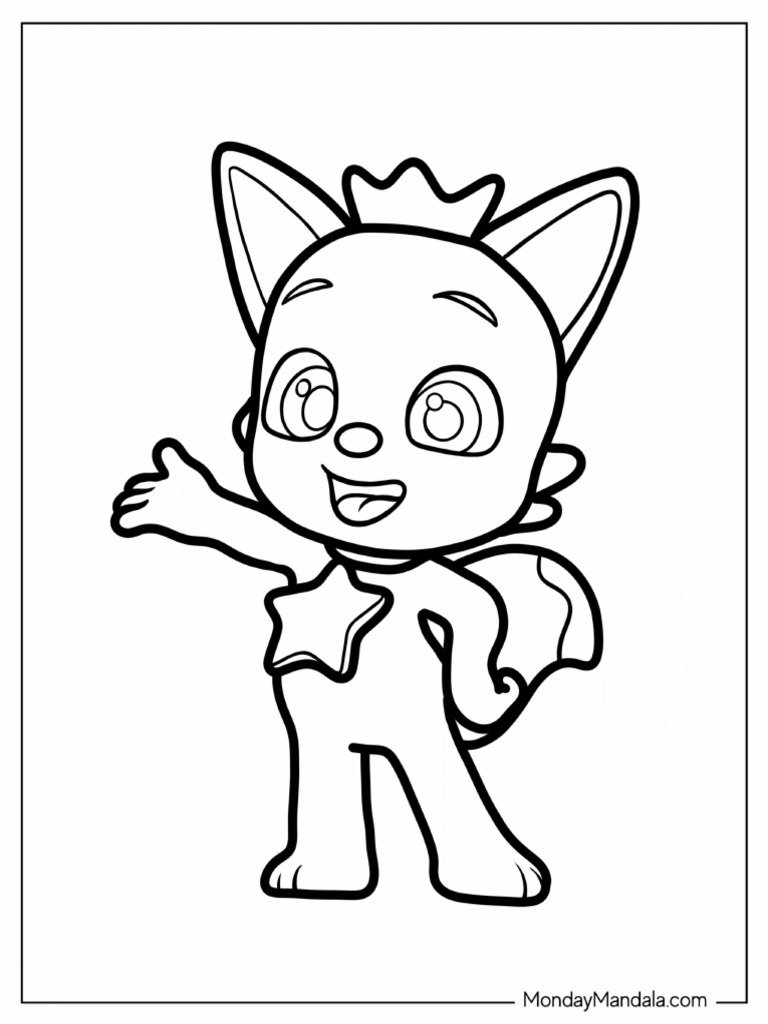 Simple Pinkfong Coloring Page For Kids | PDF