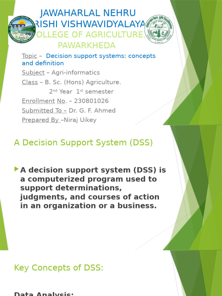 Decision Support Systems in Agriculture | PDF | Decision Support System ...