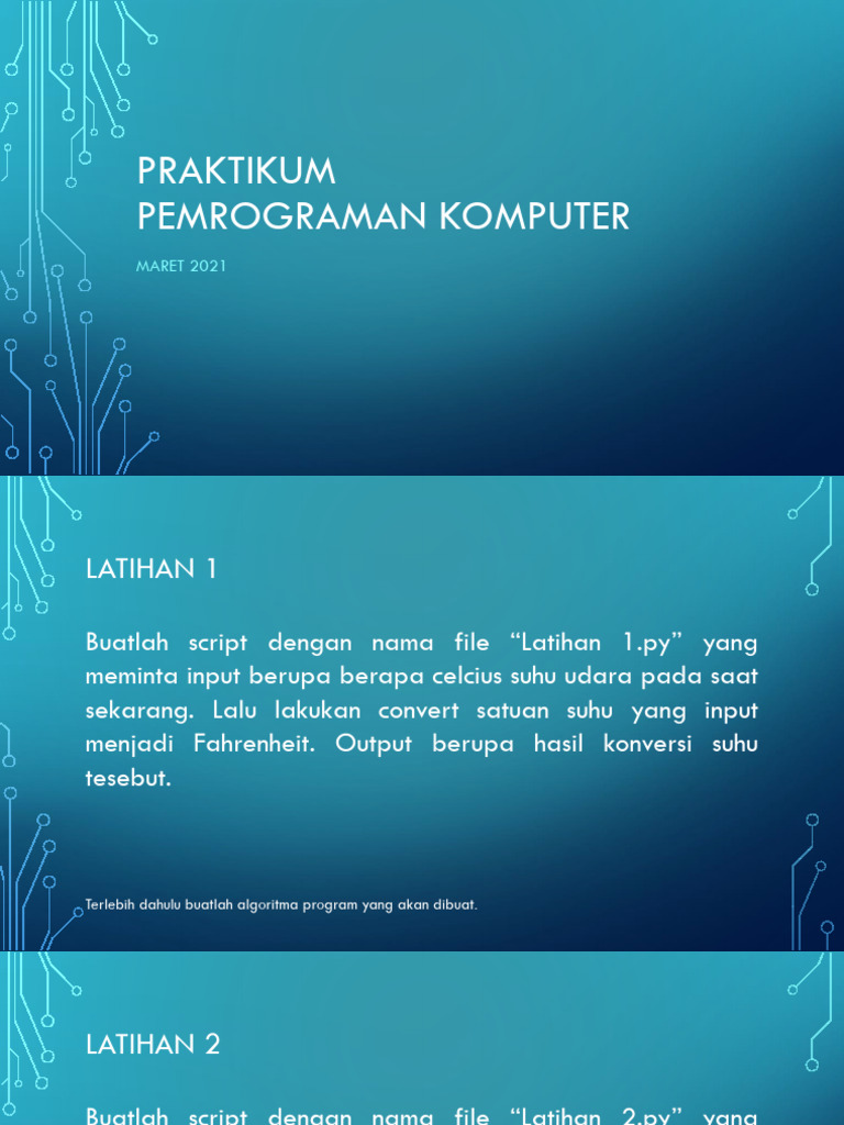 Latihan Pemrograman Python Dasar | PDF