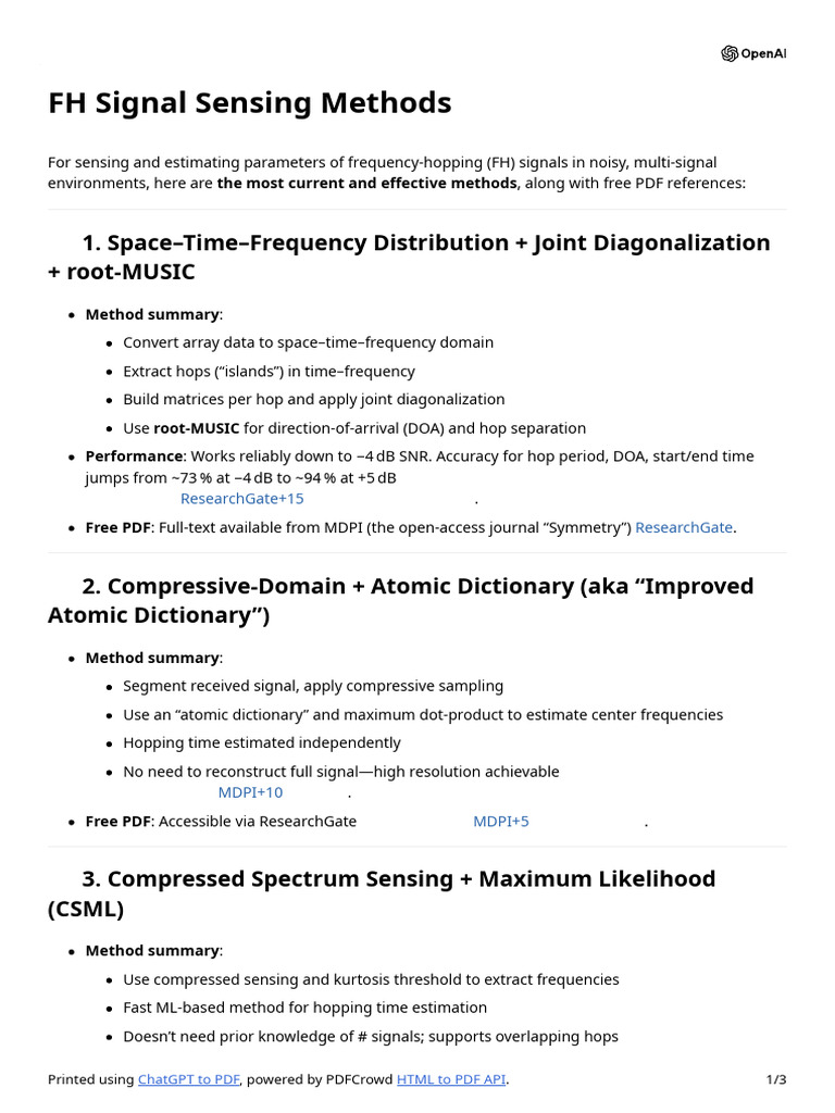 Effective Methods for FH Signal Sensing | PDF | Signal To Noise Ratio ...