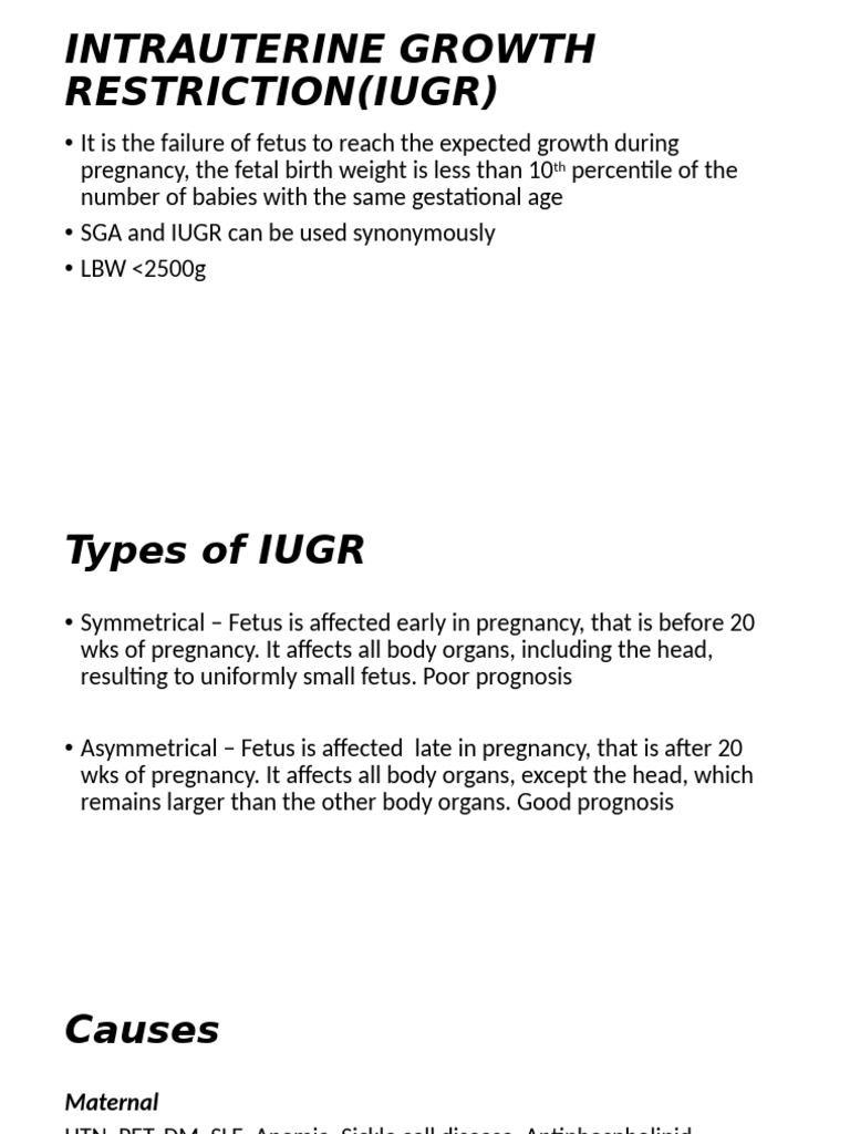 Understanding Intrauterine Growth Restriction | PDF | Fetus | Childbirth