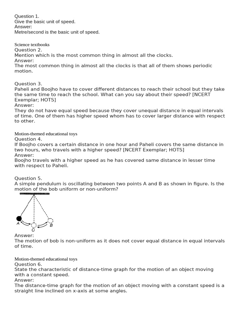 Motion and Time | PDF | Speed | Clock