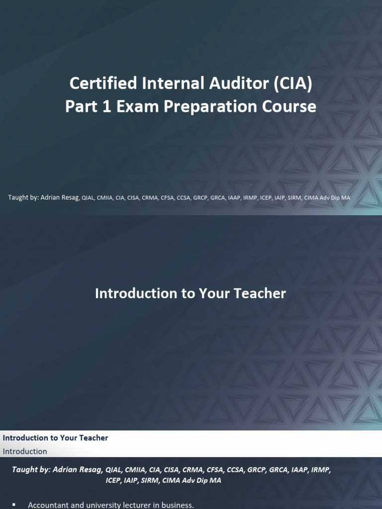 Certified+Internal+Auditor+ +part+1+ +Full+Course+ +2025+syllabus | PDF ...