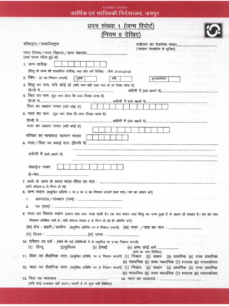 BIRTH CERTIFICATE APPLICATION FORM HARYANA PDF visual data 4