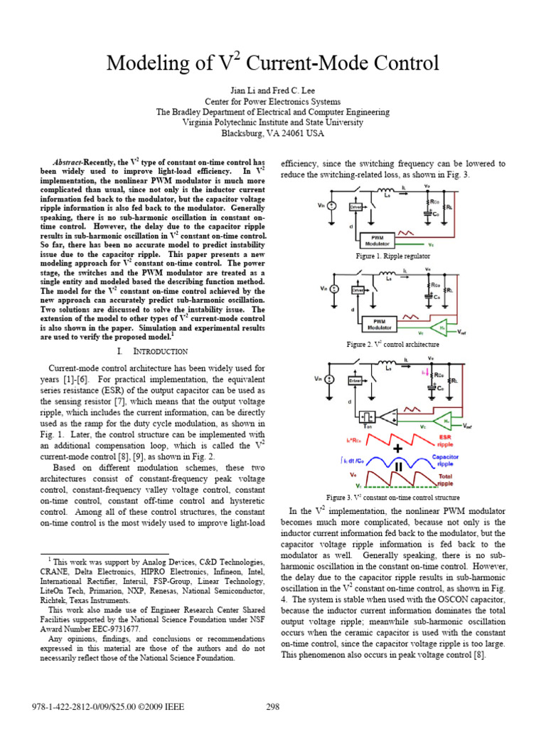 V2 Current-Mode Control Modeling Insights | PDF | Capacitor ...