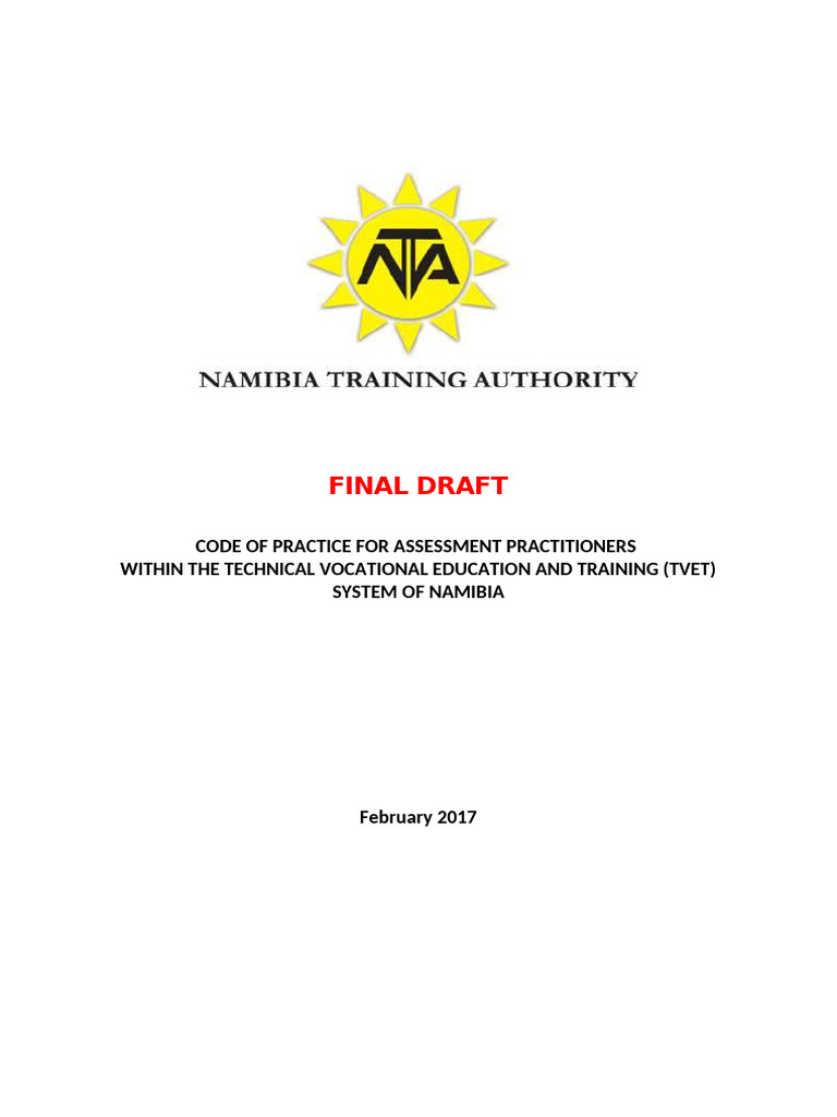 TVET Assessment Practitioners Code | PDF | Vocational Education