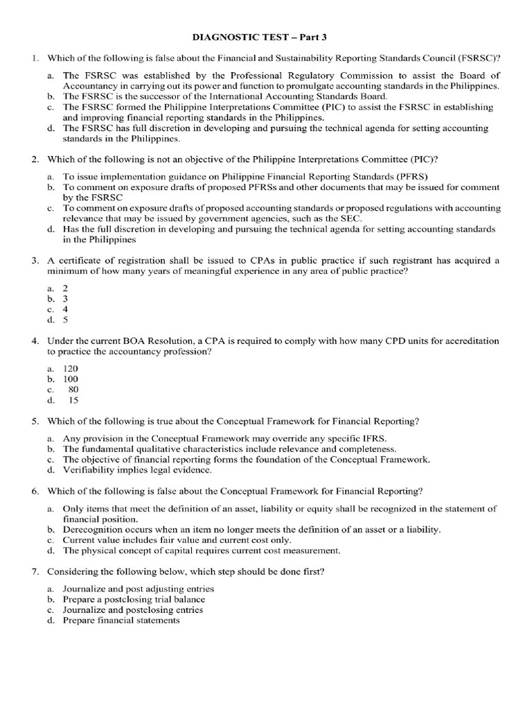 Diagnostic Test Part 3 | PDF