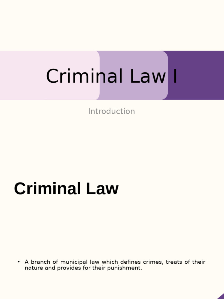 Overview of Criminal Law Principles | PDF | Crimes | Crime & Violence