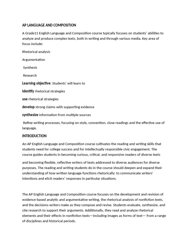 Grade 11 Lang and Composition | PDF | Rhetoric | Public Speaking