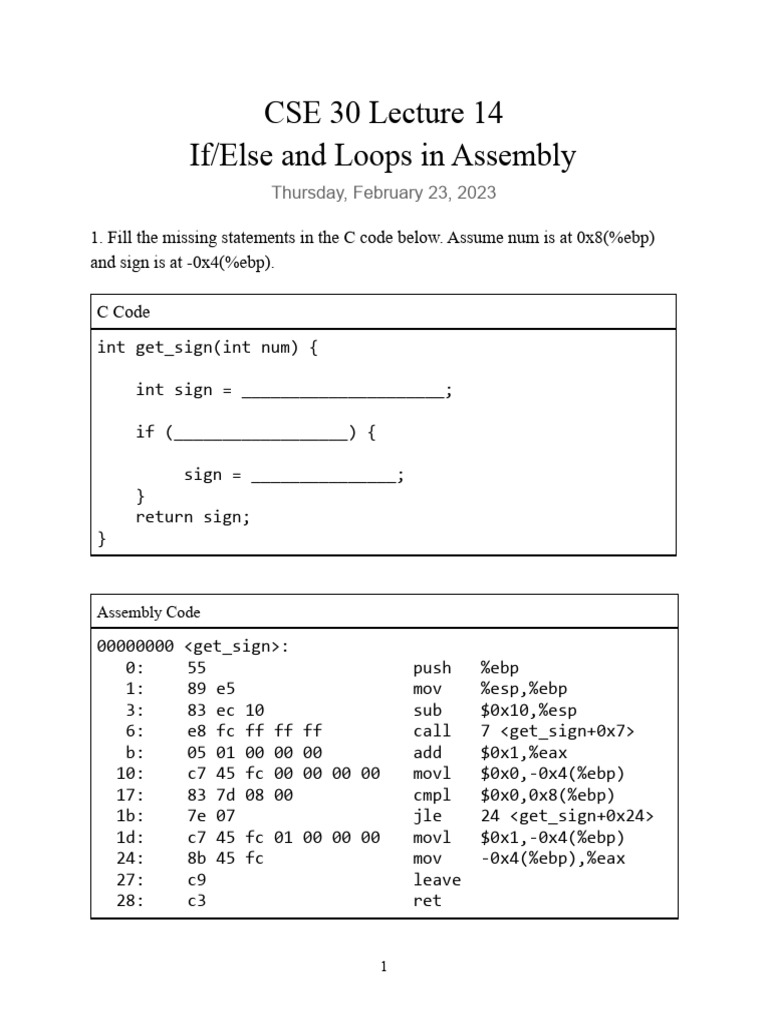 Lecture14 in Class Worksheet - 230224 - 033752 | PDF | Computer ...