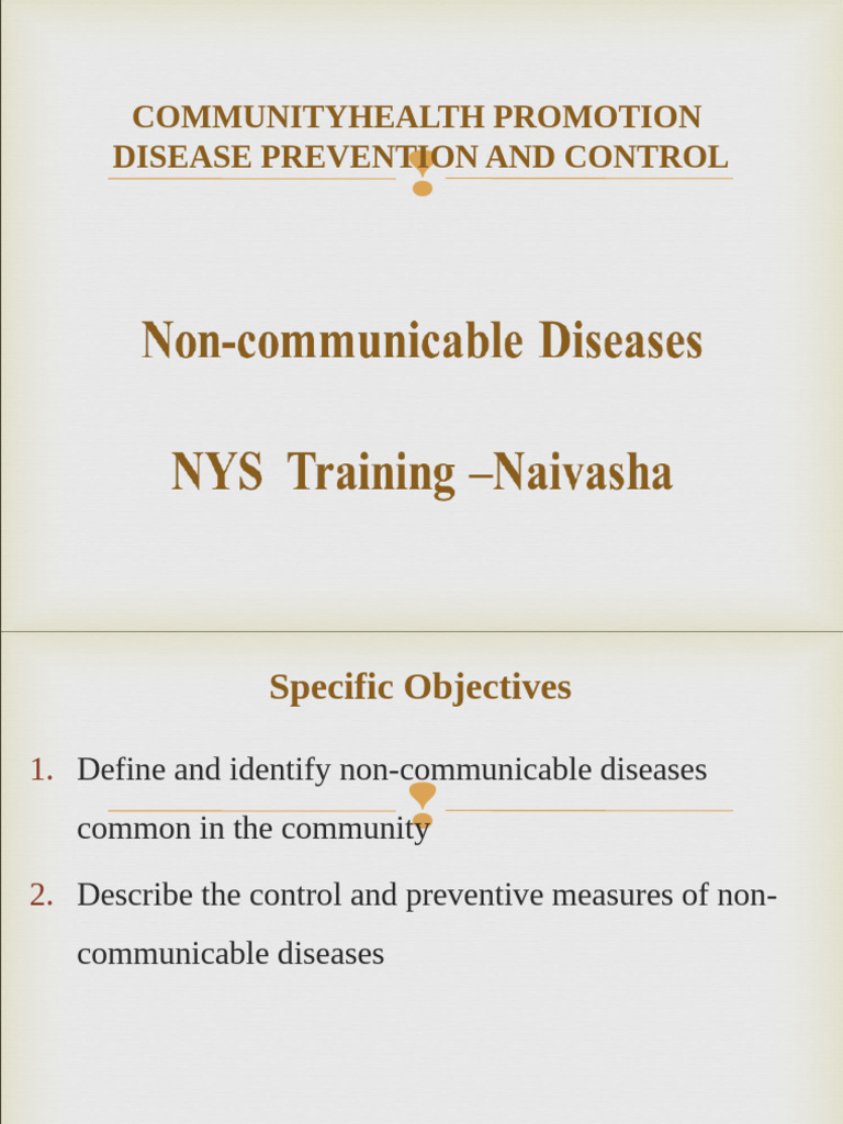 Community Health: NCD Prevention Guide | PDF | Diabetes | Cancer