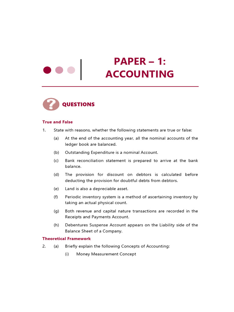 Accounting Revision Test Paper 2025 | PDF | Debits And Credits | Expense
