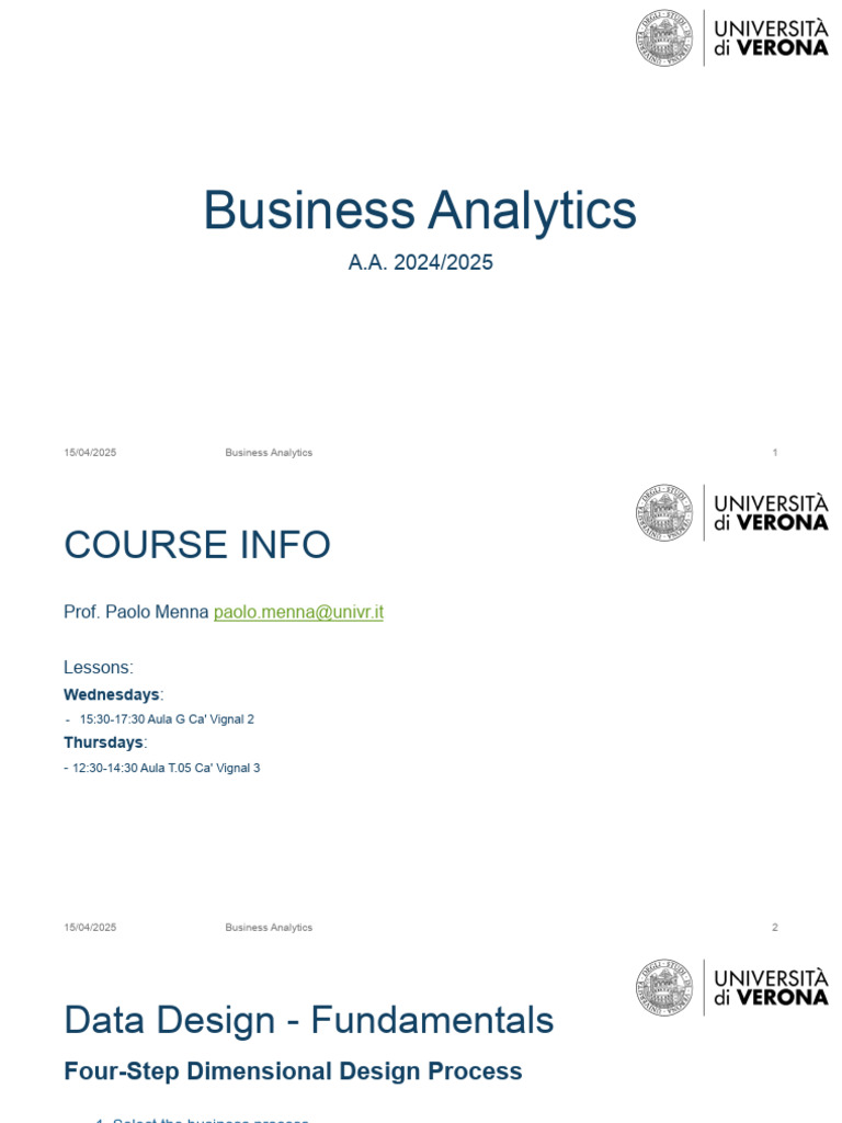 Business Analytics Course Overview 2024/25 | PDF | Data Warehouse ...
