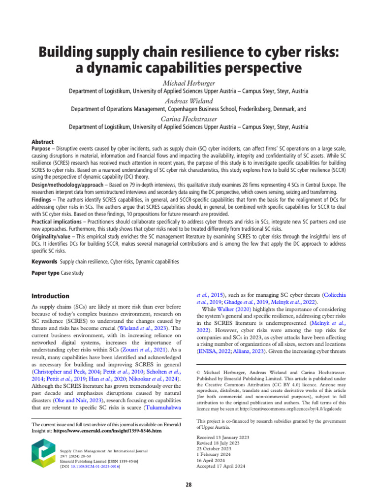 Building Cyber Resilience in Supply Chains | PDF | Supply Chain ...