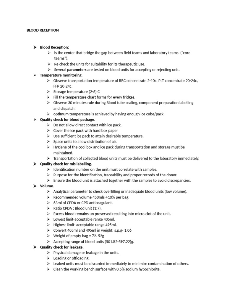 Blood Cold Chain Quality Guidelines | PDF | Leak | Blood