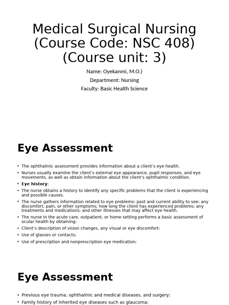 Eye Assessment and Cranial Nerve Testing | PDF | Retina | Visual Acuity